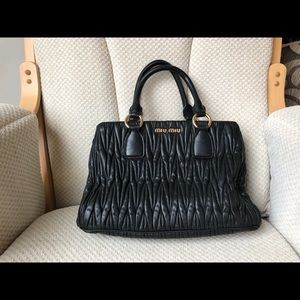 Miu Miu Matelasse Lamb Leather Medium Handbag